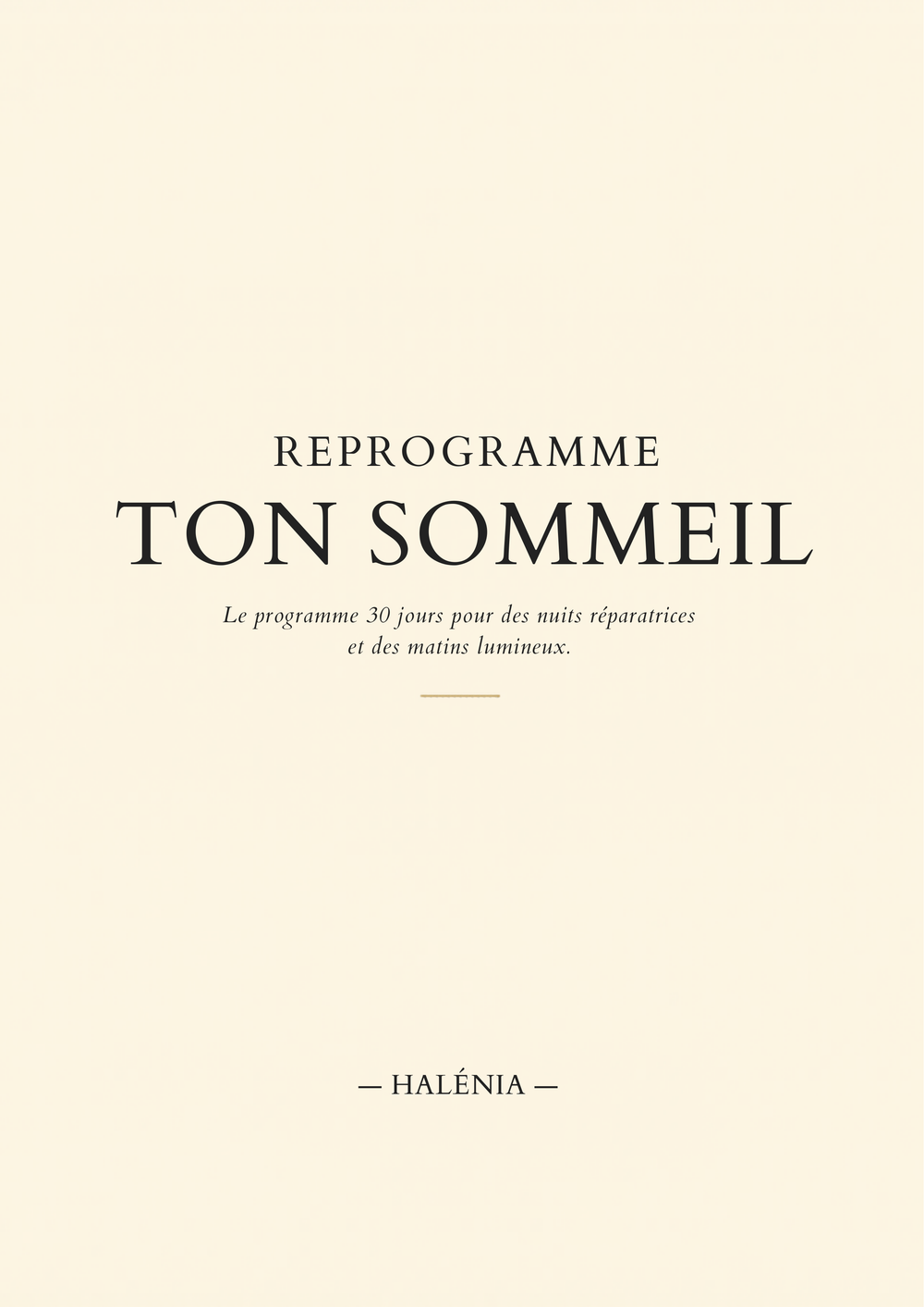 Reprogramme ton sommeil - Programme 30 jours | Halénia